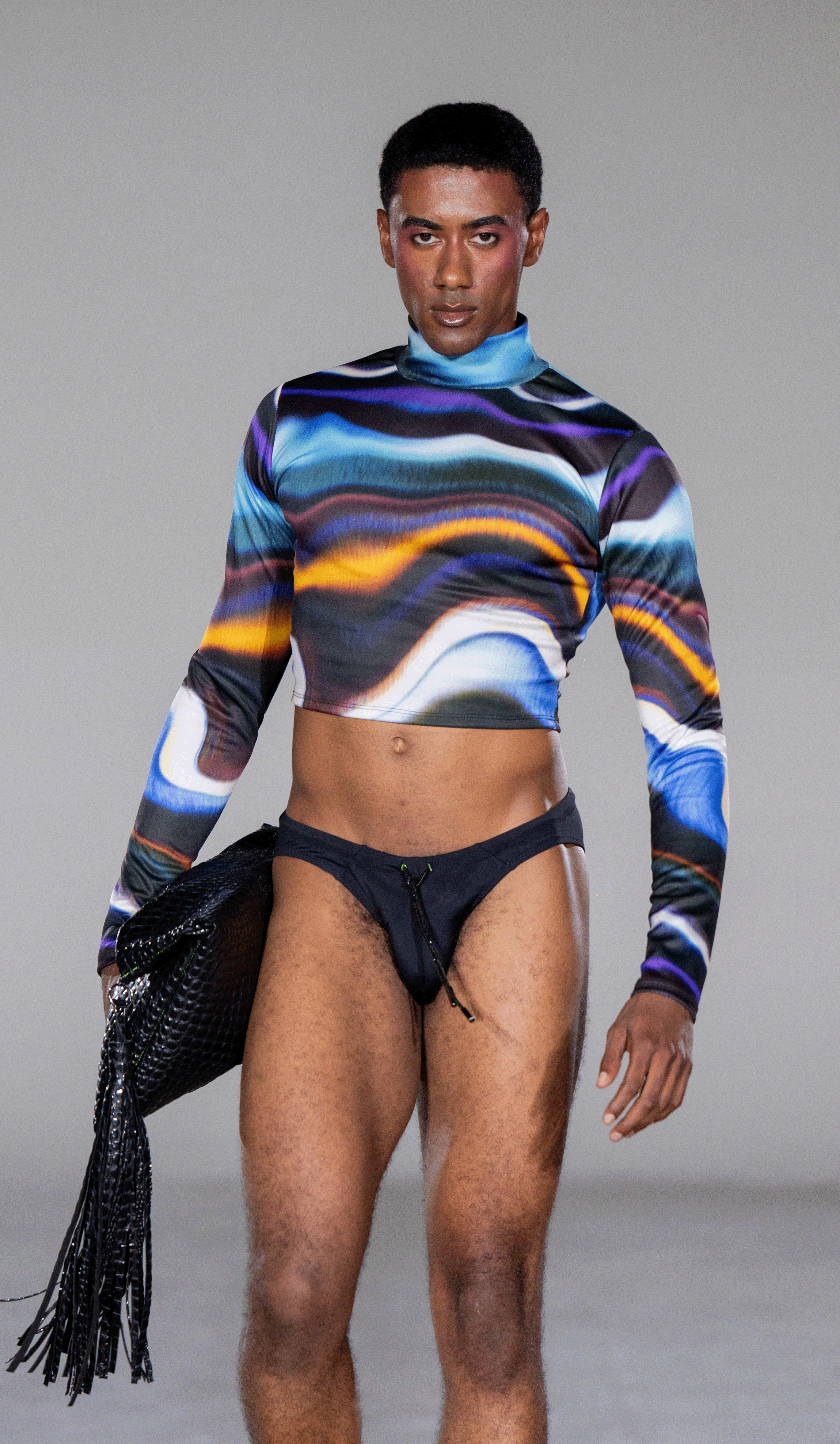 Nightwave Mock-Neck Crop Top