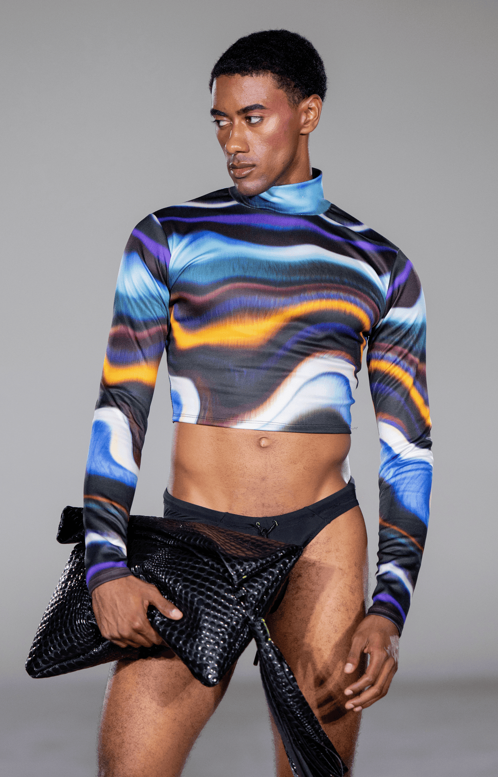 Nightwave Mock-Neck Crop Top